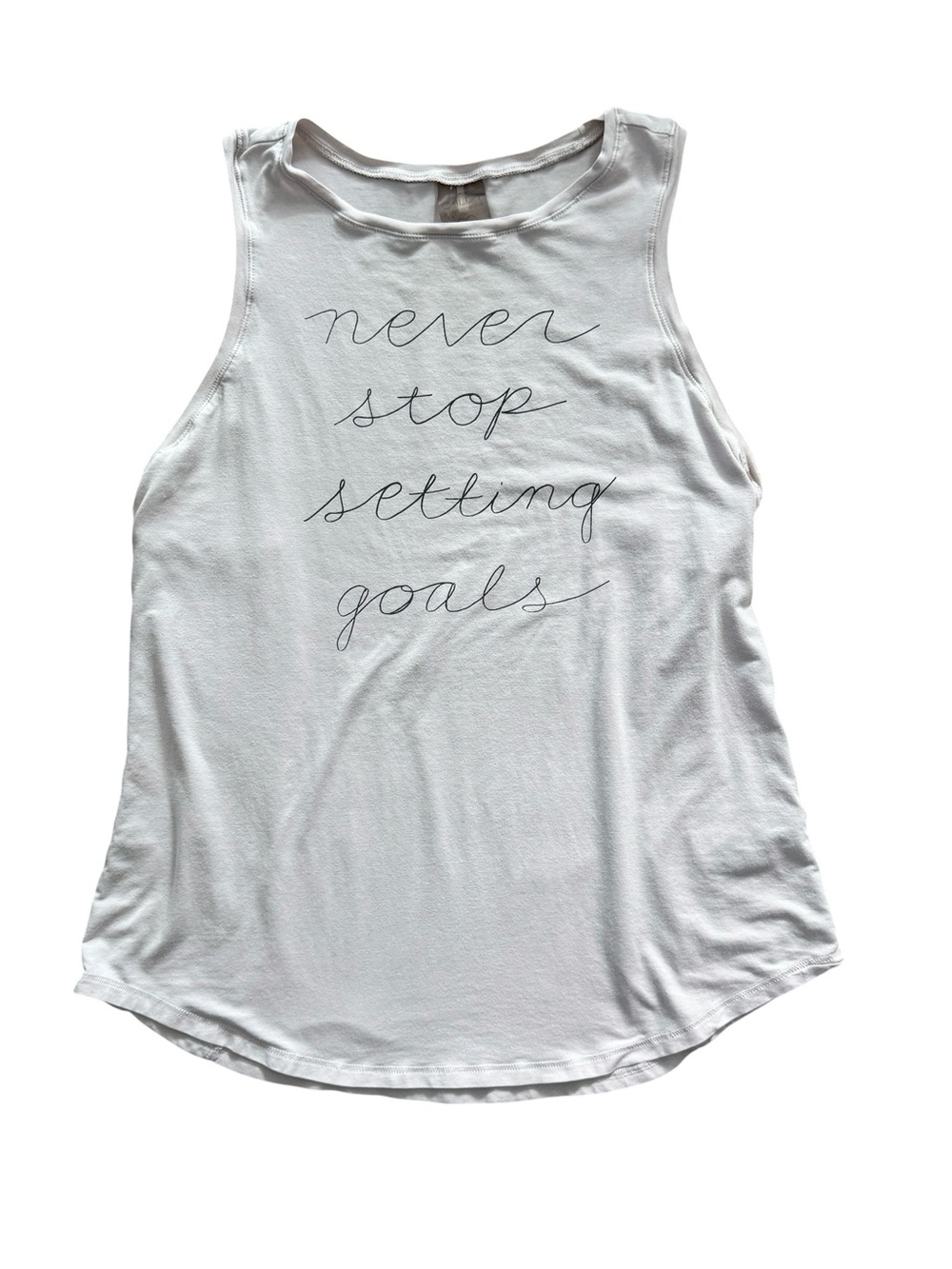 Calia Never Stop Setting Goals Tank Top Womens Medium Soft White Workout Gym
